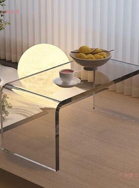 小网红亚克力透明飘窗茶几简桌约榻榻米矮桌卧子VTA室窗台床上家