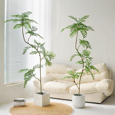 蓝发花楹仿真绿植落地盆栽生仿植LHY10_8物件室内客厅沙旁装摆饰