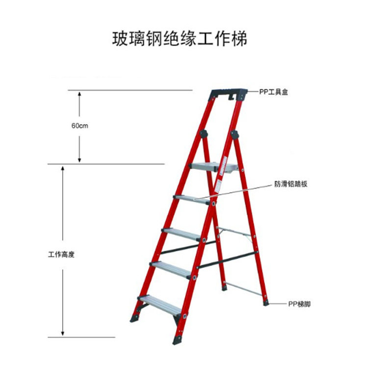 金锚玻璃钢绝缘折叠人字梯