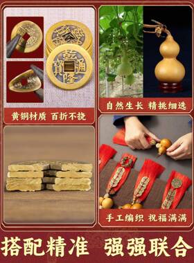 五帝钱葫芦挂件门对门天然开吉口入户对玄关卧室祥t089结铜钱门挂