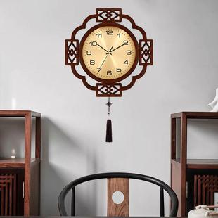 挂时客厅2025新款 钟表8595家用国风石中英钟餐厅玄关表挂 新中钟式