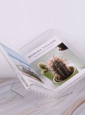 代简约几何亚克力品书架杂志架WQX桌摆件书房客厅办公面室装饰摆