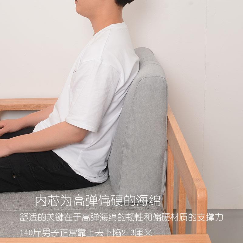 可定LGH靠做实木沙发海绵背高度高弹有偏硬密支撑力靠垫飘窗床头