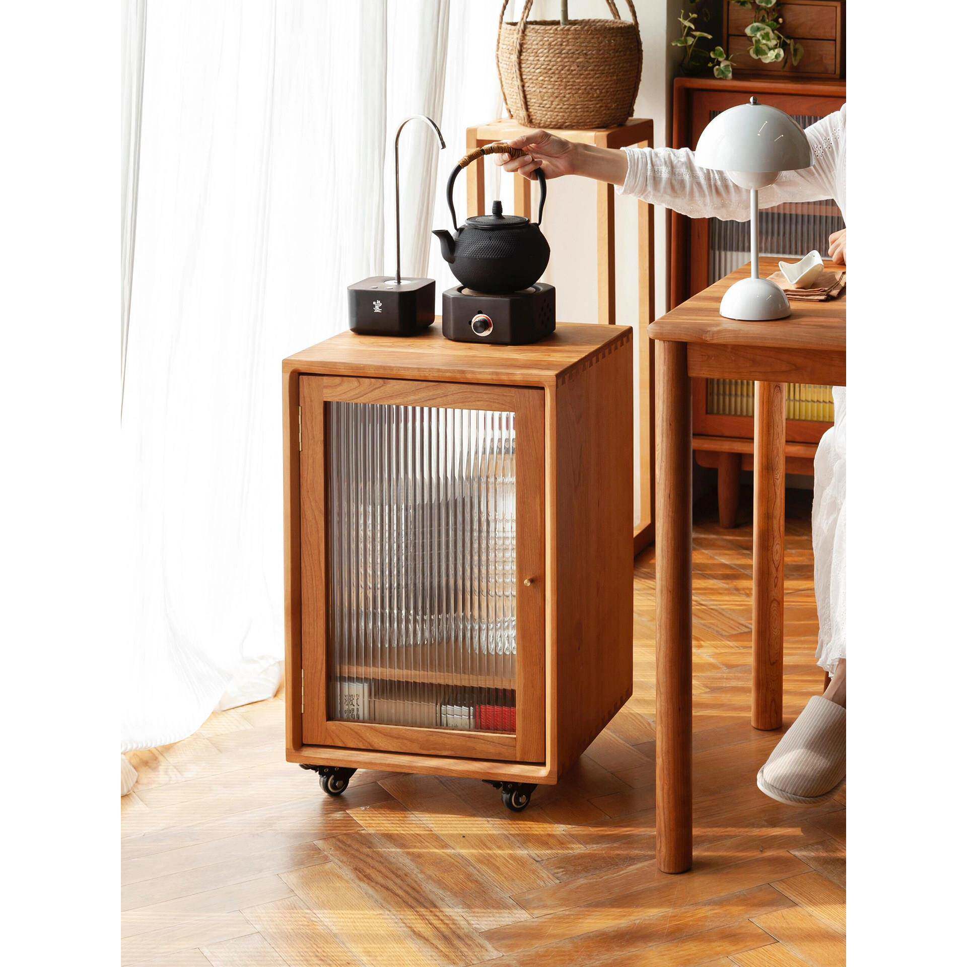 日推式沙发茶水用边柜小车边可几茶几移动实木小桌子日式边柜茶桌