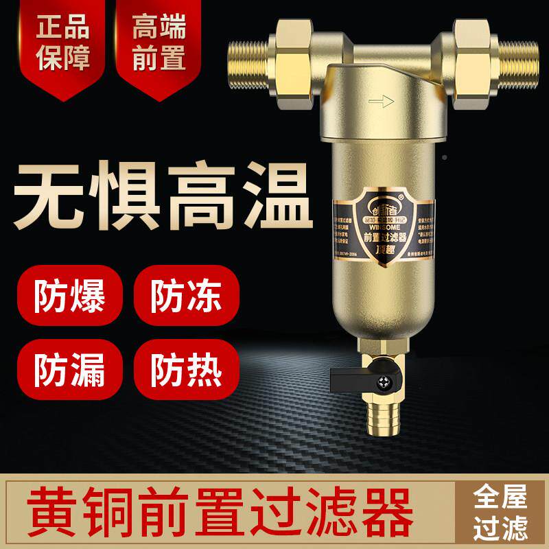 全铜反冲前置过滤器地自来水家用暖壁RZ-01挂炉器热水不洗锈钢过