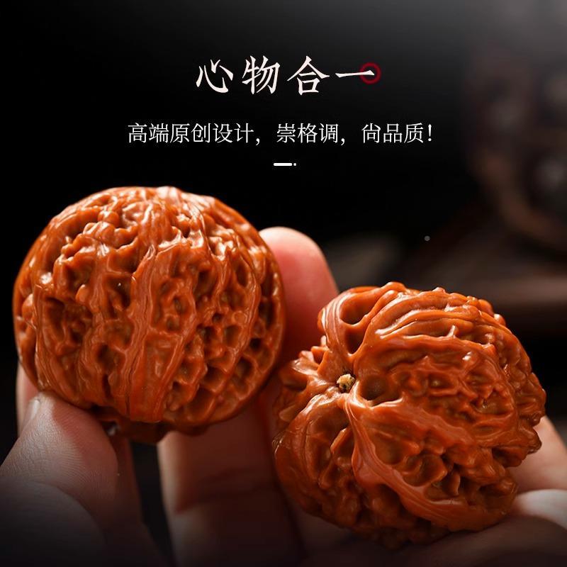文玩核QBV桃四座楼狮头爆肉高抛精品闷麒麟尖纹官子帽手捻手把件