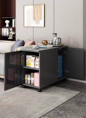 轻奢岩板沙几发边柜储客厅移动边几角60355约现代茶几柜侧边物收
