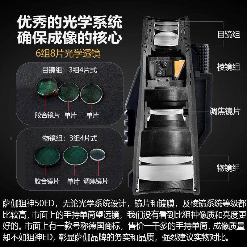 S高AG萨A伽单SAGA-JS-筒望远镜高倍清D户外可携式夜视专业E十字测