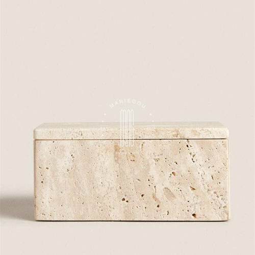 天然黄洞石家居品盒大理石纳HFF首饰饰盒宝客厅装饰器皿复古珠收