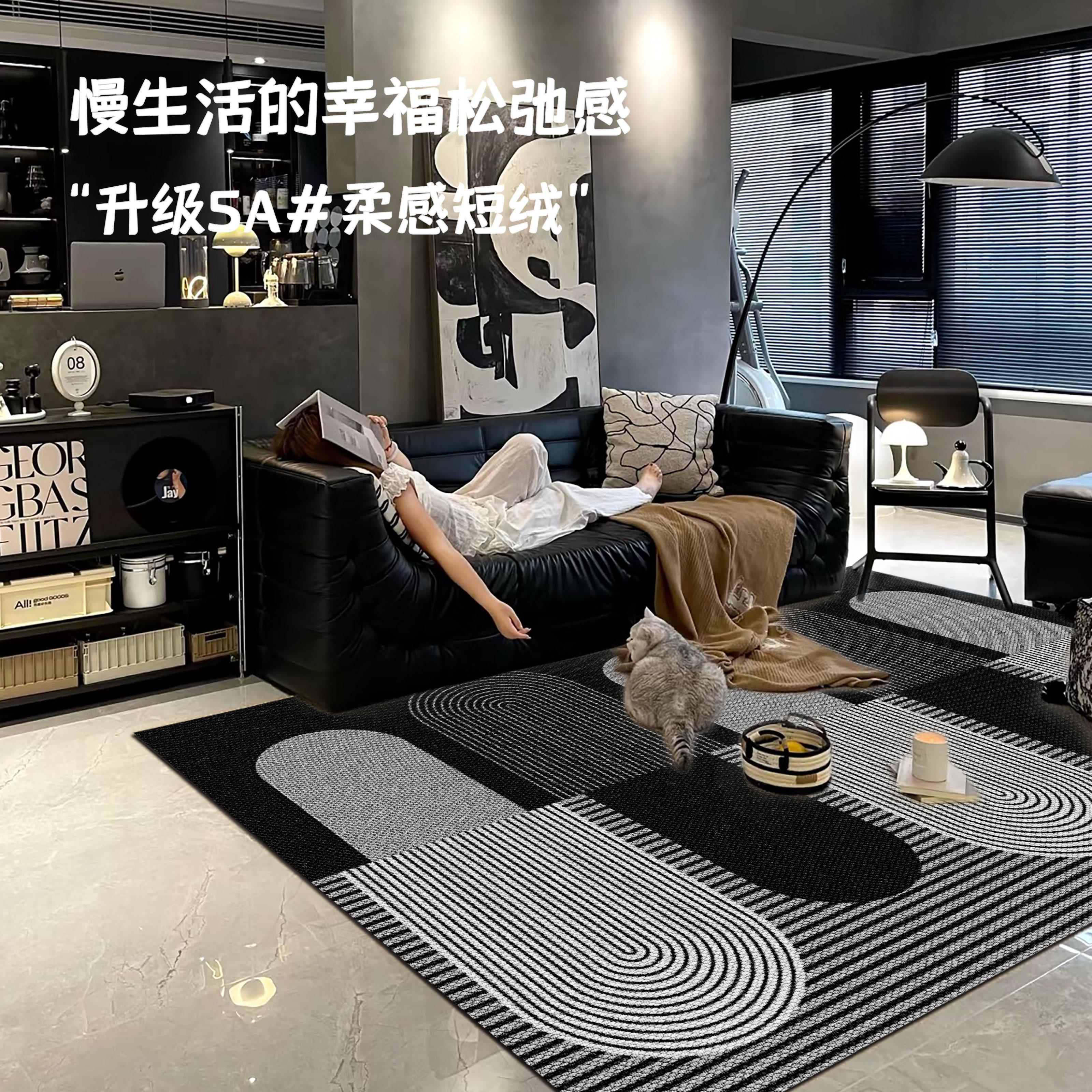 现代简约几何新耐2脏地毯贝加尔1客厅沙发茶几垫026款用卧室床边