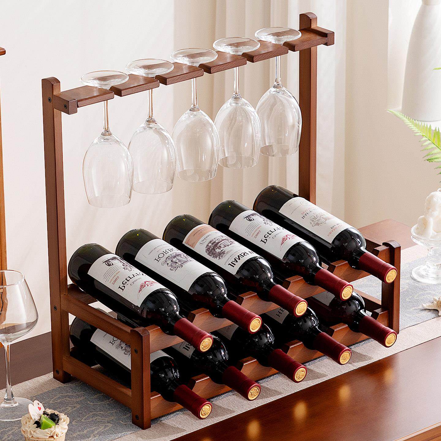 简红酒架子家用葡萄件酒摆展示架架酒柜易桌面多瓶475DGNHJ格子放