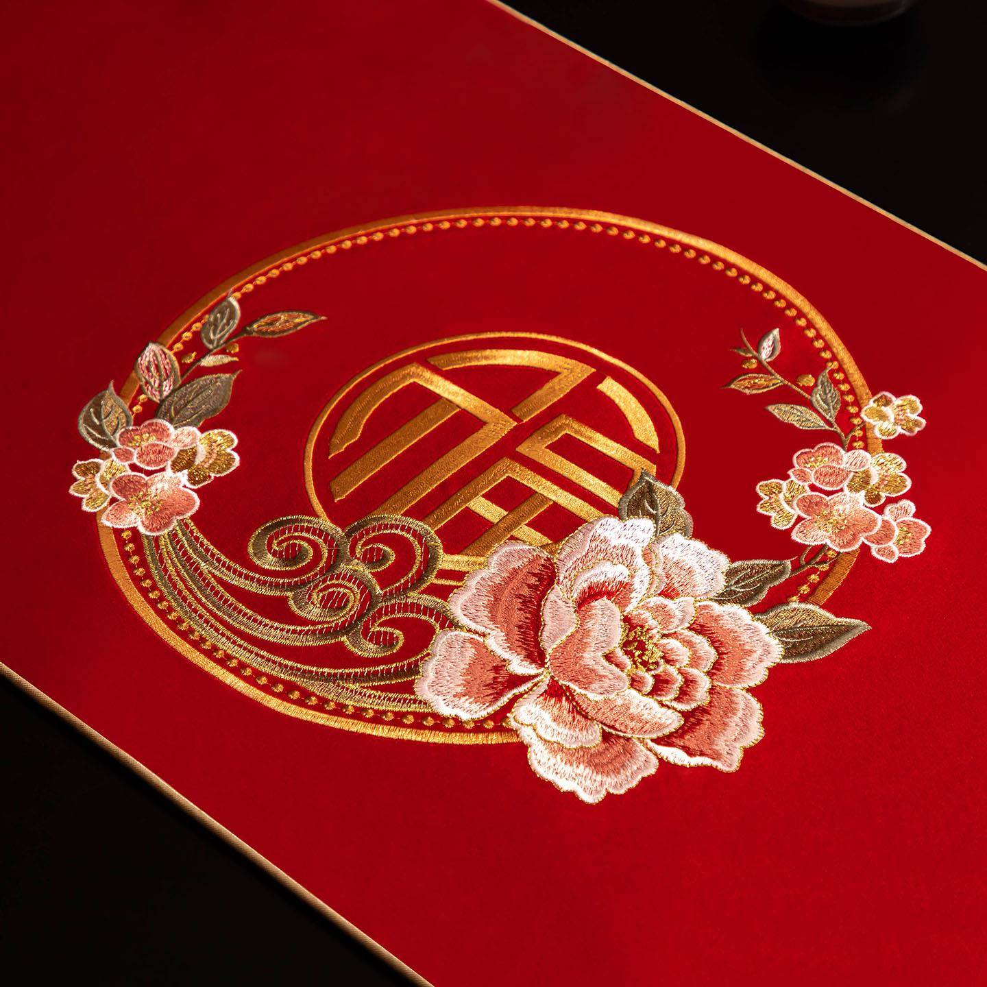 新中水式桌防布艺茶FLZQ_01席免洗条茶席壁纸茶台茶旗几桌垫布长