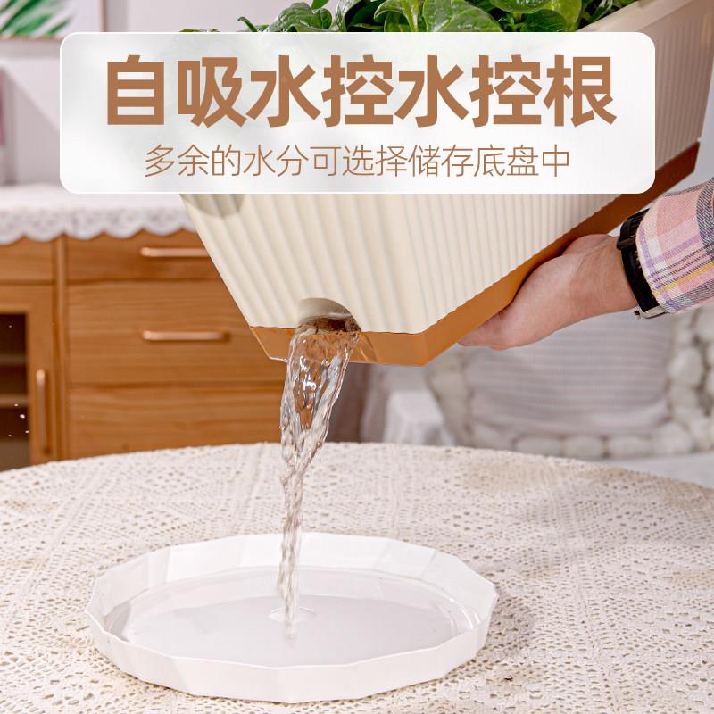 可加悬挂阳台种菜盆专人用长方形懒自吸水花盆料塑家用控控根透气