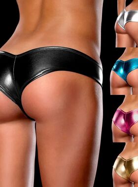 Solid color sexy patent leather shorts women纯色性感漆皮短裤