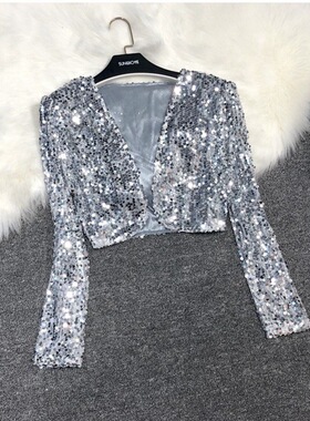 small jacket, sequin suit jacket珠片表演服小外套亮片西装外套