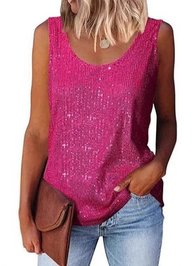 Bottom Top Sparkling Glitter Tank Top 打底上衣闪闪亮片背心女