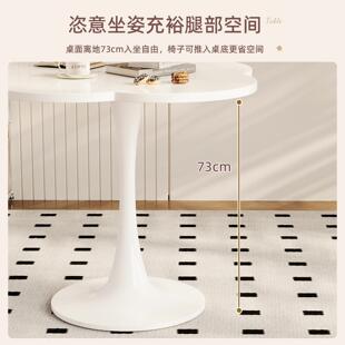 圆餐吃饭桌子桌出家用小户型租屋郁金香白色谈75482休闲洽桌阳台