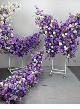 蝴蝶月店亮仿真假花万向轮生日派对布酒RKL包间瀑置布花艺套系婚