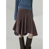 Design woma复古不规则裙叠穿半身裙 skirts irregular layered