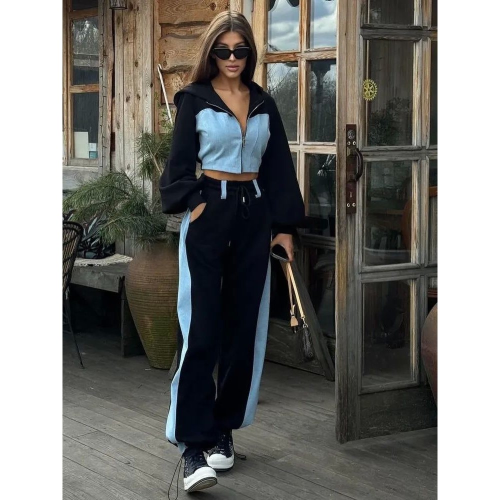 Long sleeved jacket long pant twopiece set长袖外套长裤两件套