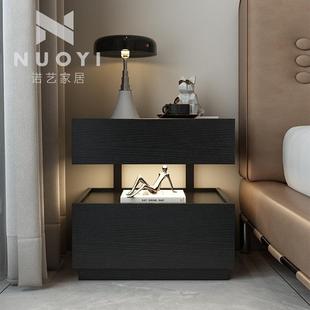 现代悬浮床头柜加感应夜灯卧室小型储物柜床边柜收纳大小智能定制