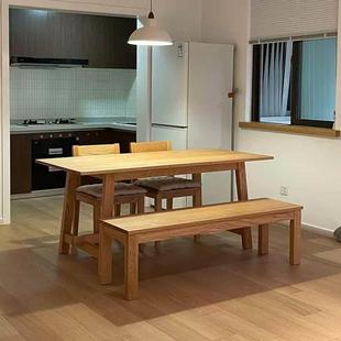 细方宽凳 樱桃木黑胡桃木红橡木原木风细长板凳家用实木条凳子