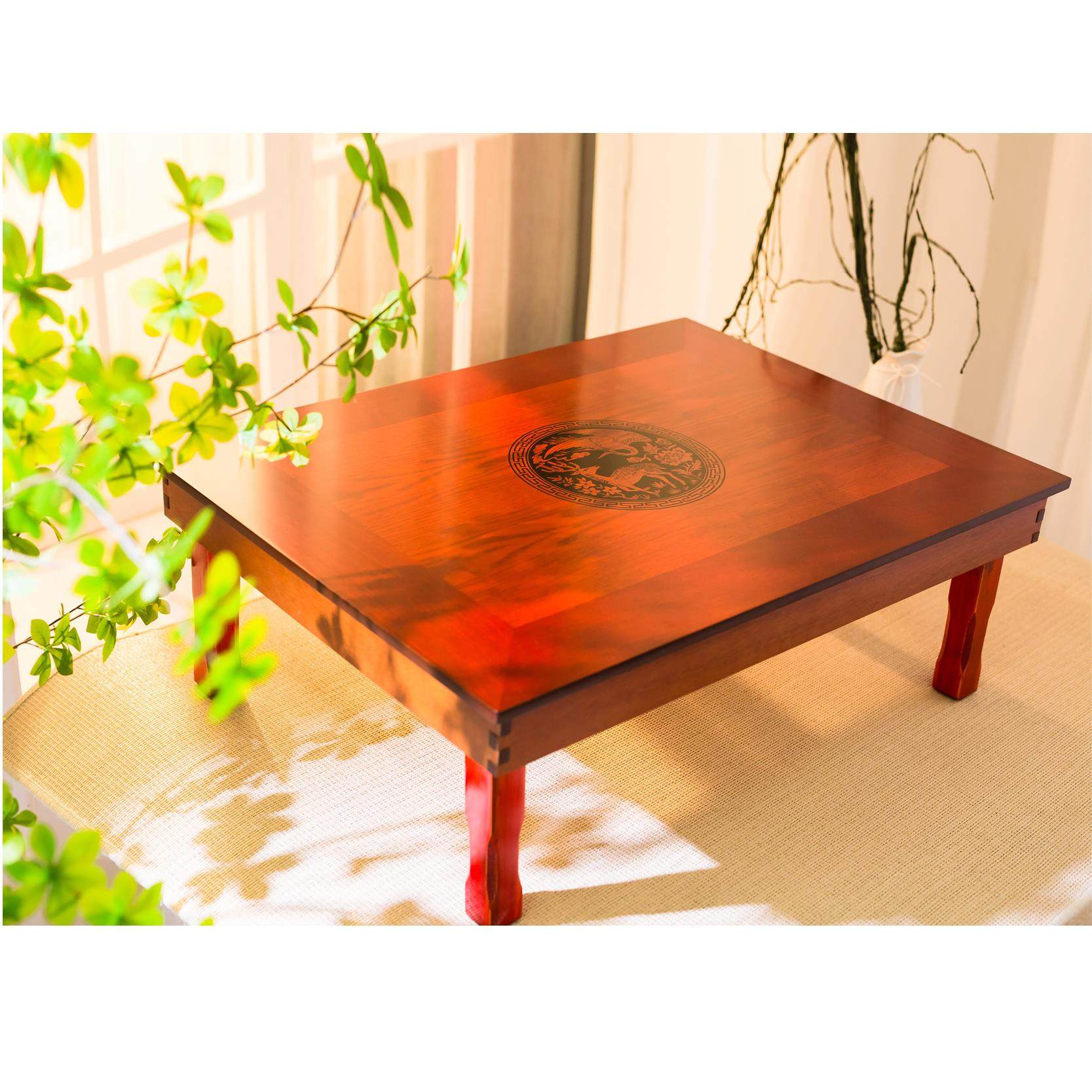 韩式炕桌朝鲜民族饭桌餐桌折叠桌方桌榻榻米懒人桌韩国飘窗印花