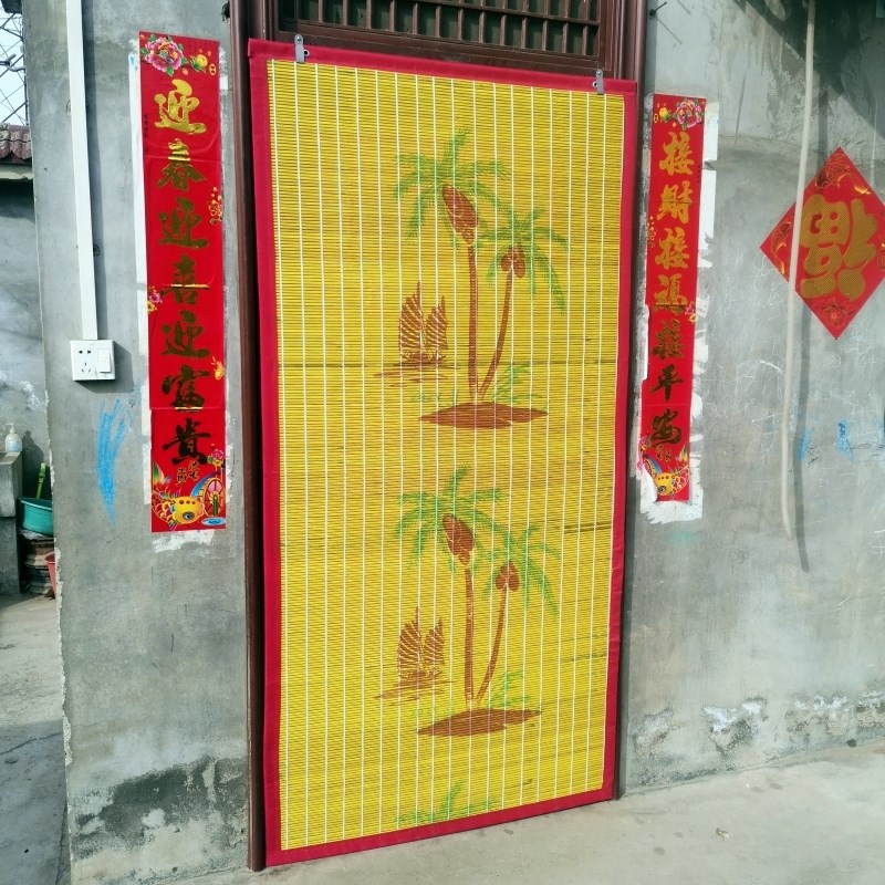 定制超宽竹门帘室外遮阳竹帘子实用新款防蚊O防蚊蝇大号竹帘竹卷