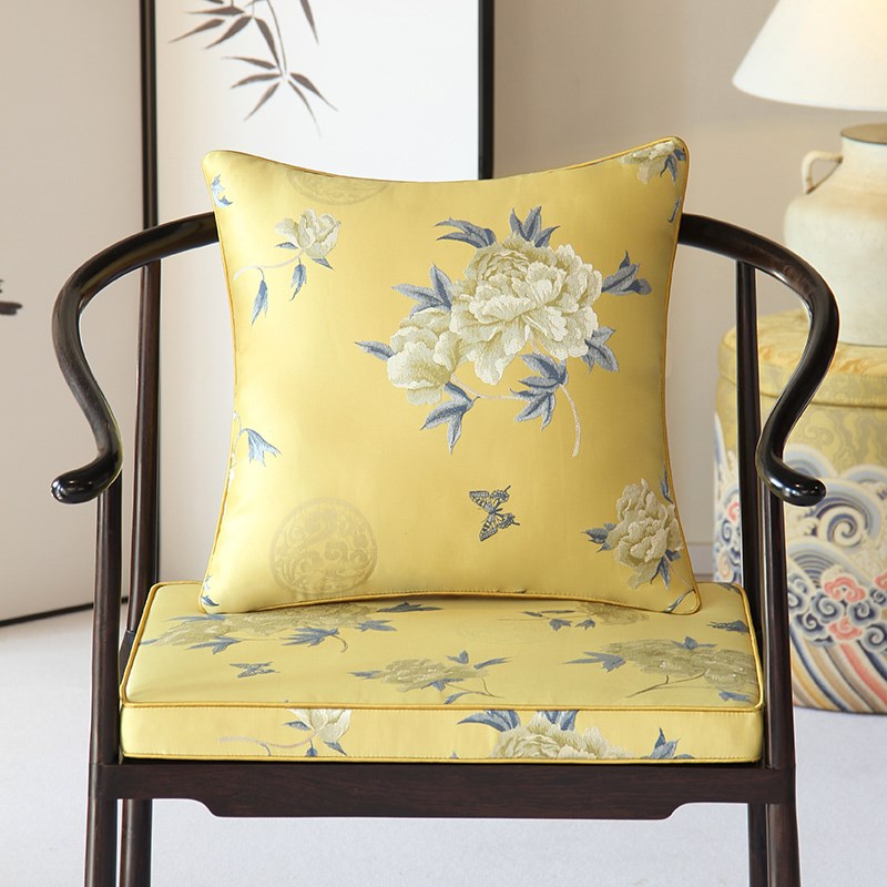 乳胶坐垫新中式红木椅子t垫餐椅圈椅茶桌椅垫实木沙发垫座垫定制