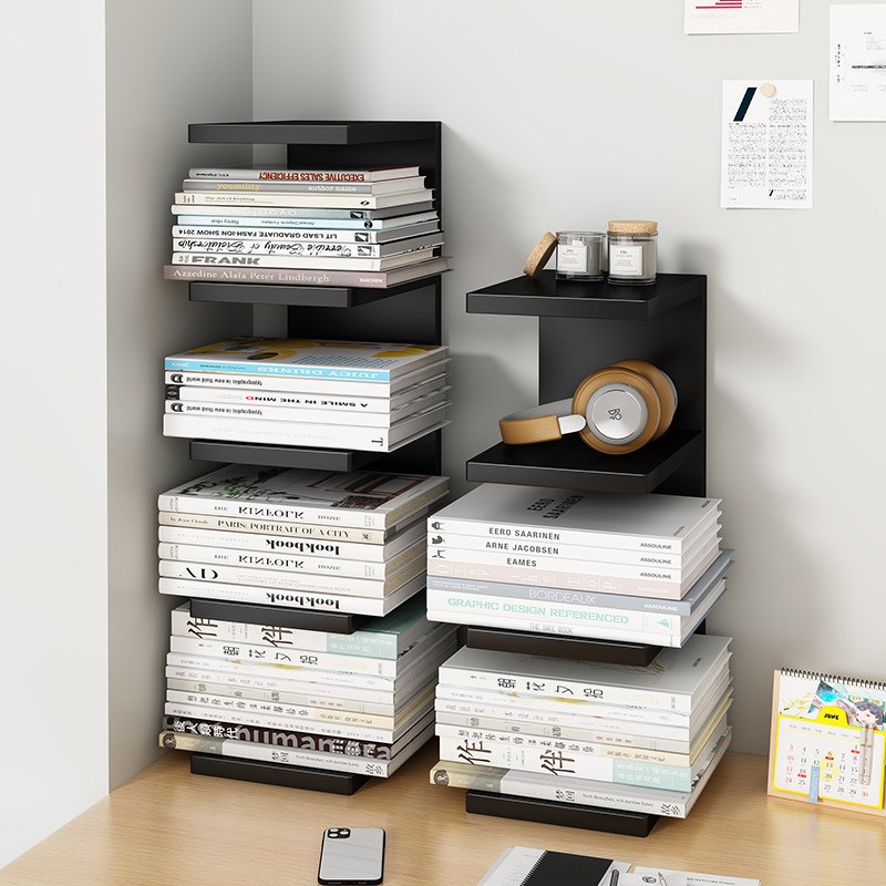 铁艺书架桌面置物架书桌书本x分层收纳架办公桌上隐形立式简易书