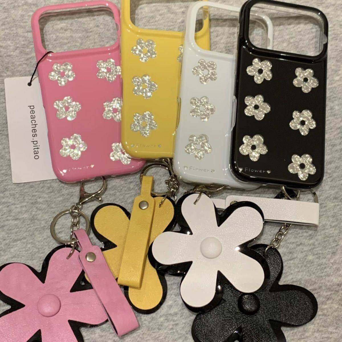 高级镭射褶皱花朵挂件适用苹果17promax手机壳iphone17新款16pm少女心17pm可爱16pro韩系17防摔Pro全包手机套