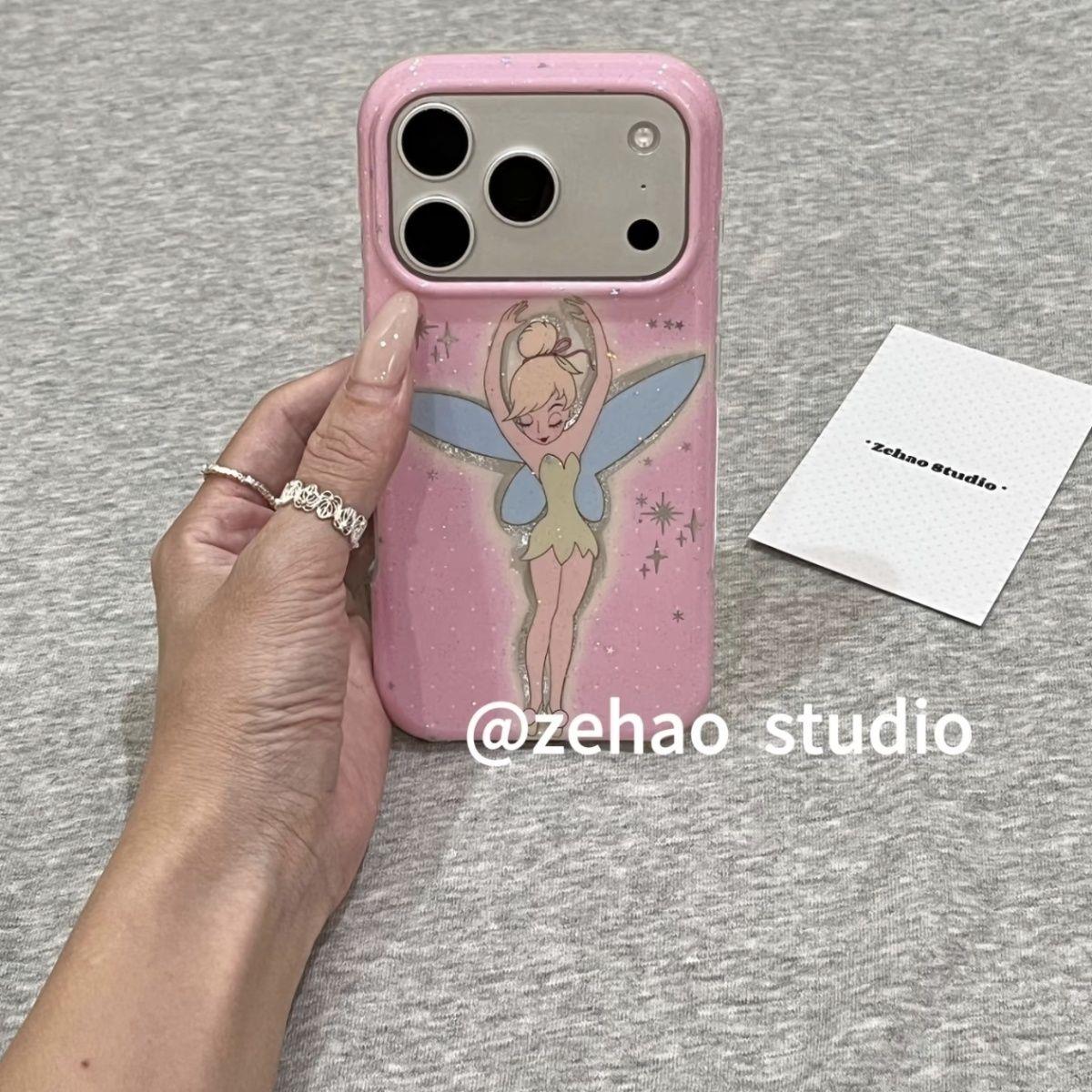 ins少女心梦幻花仙子精灵适用苹果18Promax手机壳iphone17pro新款17pm小众16pro粉色15pm高级感18pro创意全包