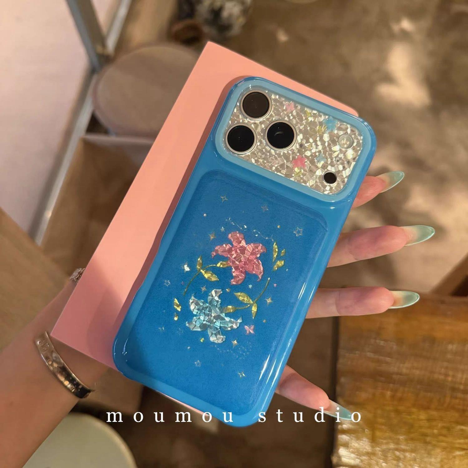 小清新满屏喇叭花适用iphone17promax手机壳苹果17双层17pro防摔16个性15创意15promax新款16p网红14潮18新壳