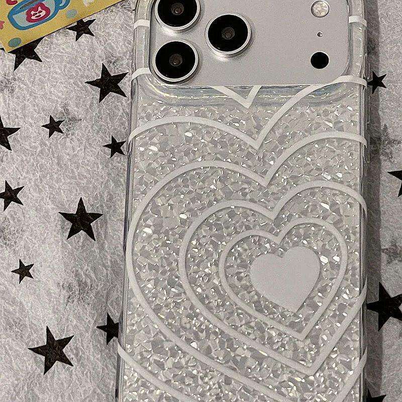 电镀亮片波纹爱心适用苹果17promax手机壳iphone17新款16pm少女15p高级16pro简约15防摔17Pro全包手机套