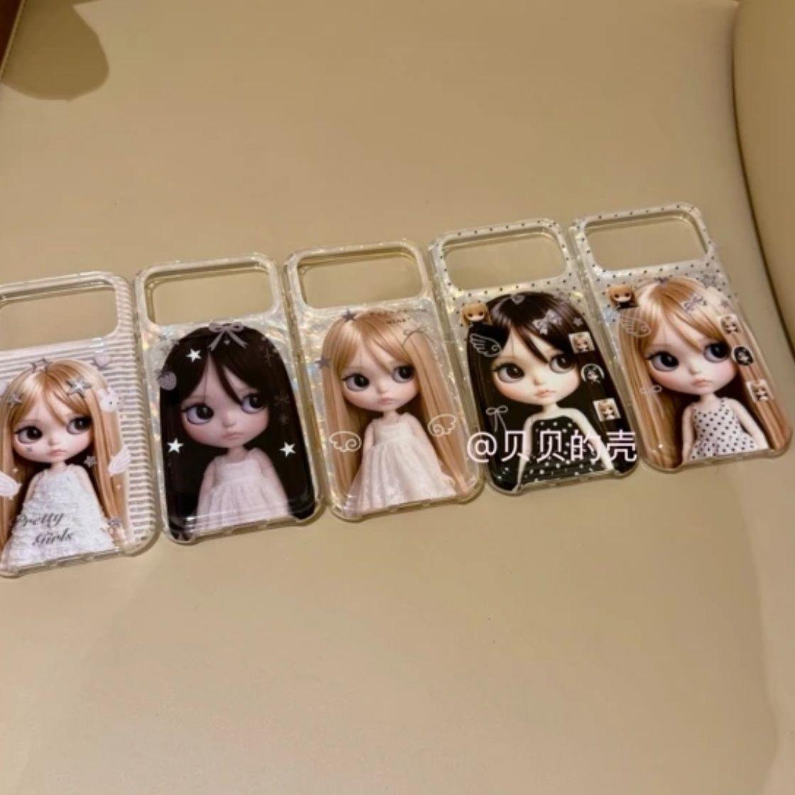 少女心萌系可爱芭比娃娃适用苹果17Pro手机壳16小众iphone16promax新款15Pro全包16Pro防摔保护套17少女波点