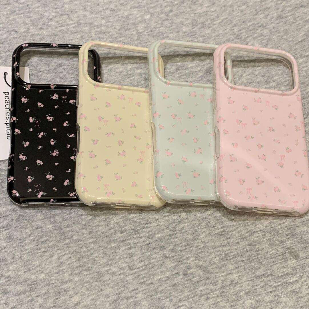 温柔ins风碎花带丝绒手绳适用苹果17promax手机壳iPhone17女新款16高级15独特超好看17Pro防摔16pro保护套14