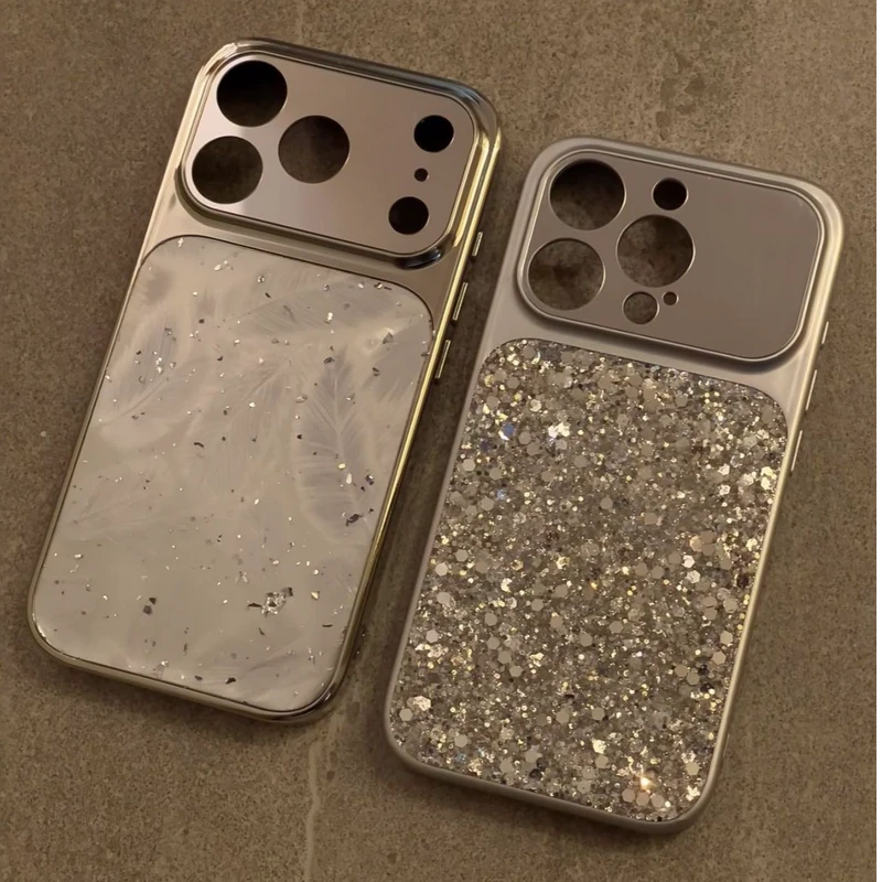 ins高级感银色镜面亮片大视窗适用苹果17promax手机壳iphone16pro新款15男女14网红13个性17pm全包防摔保护套,3C数码配件,手机保护套/壳,淘宝优惠券,粉丝福利购,淘宝优惠卷