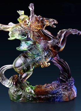 速发弗朗德生厅玄关装封轻奢马上饰侯摆件客肖猴琉璃摆件家居商务