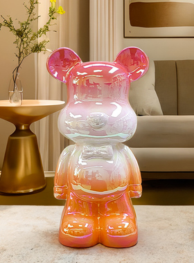 速发炫彩熊轻奢家居装饰品摆展客柜玄关酒柜件示厅儿童房