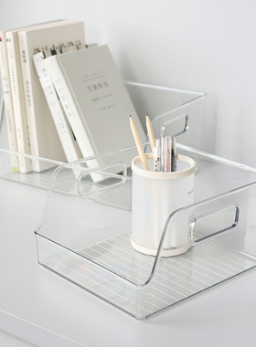 速发件白亚克力收品箱透明文留盒桌面化妆纳收纳盒零食杂物整理筐