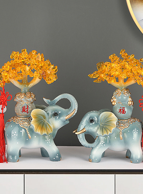 速发大象摆饰一奢创意家居客厅玄关电视酒柜轻对高档装饰乔迁新居