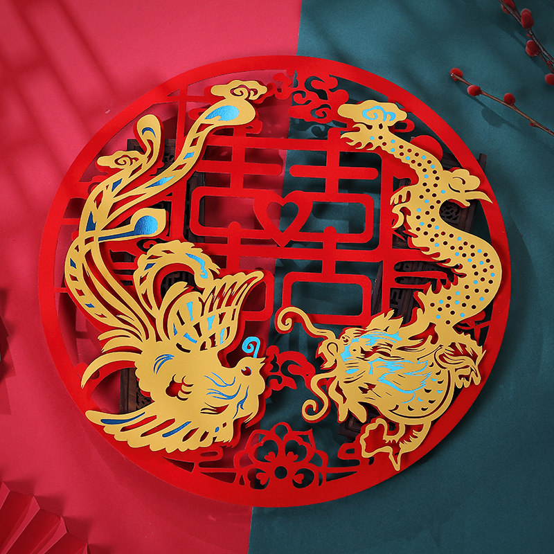 速发结婚喜喜字布用新房专置窗户大门贴客喜装饰厅字贴纸婚礼用品