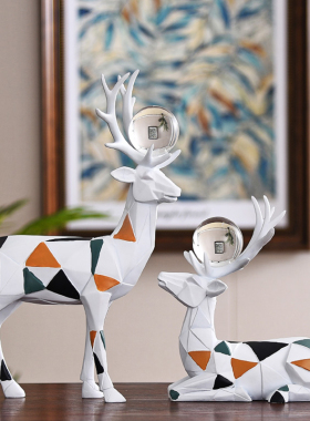 速发水晶球鹿小摆件简约电风柜酒柜装饰品轻奢视工格艺品摆设