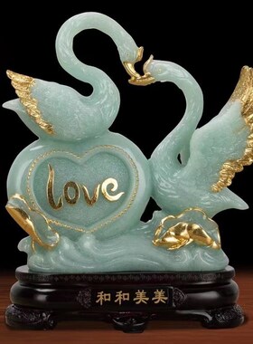 速发和和美美天对摆件一鹅客厅玄关酒柜婚房装饰品送新婚结婚新人