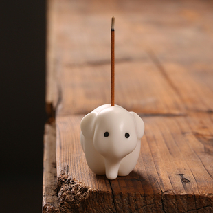 速发可爱小象香插内炉陶瓷香薰炉摆件香座家用室香线香底座香