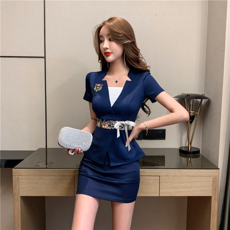 现货速发足浴技师工作服院足疗师短裙套装按摩养生馆spa性感沐足