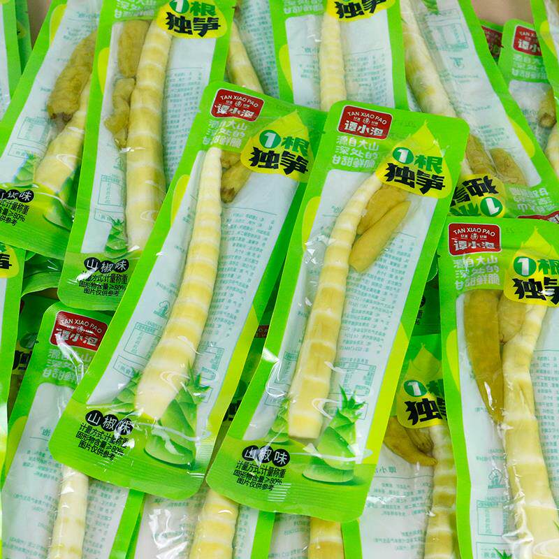 谭小泡一根独笋山椒味500g笋尖尖酸辣泡椒笋尖小吃即食休闲零食