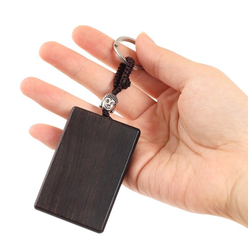 速发东非黑黄檀平安吊事(饰)牌 红木工艺品 实木无漆乌木无扣坠