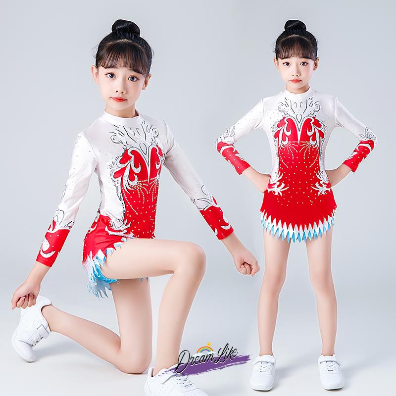速发花球啦啦队服拉拉队服装裙身操健美操比赛服演出服童儿舞蹈健