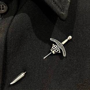 复古宝剑网红胸针同款 潮男女领饰品 潮流巴黎胸饰时尚 领花个性